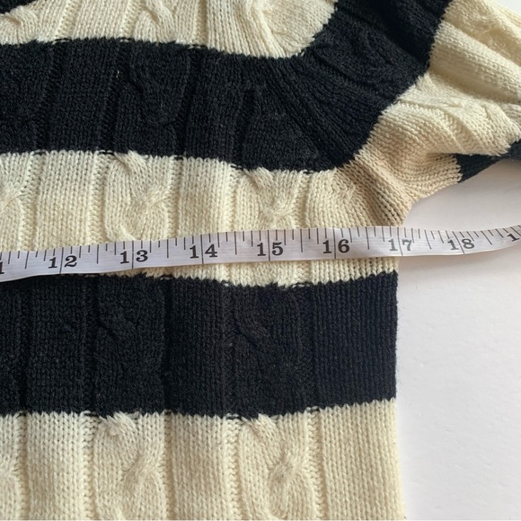 Bluenotes Ladies Medium Black and White Stripped Sweater - Picture 7 of 7